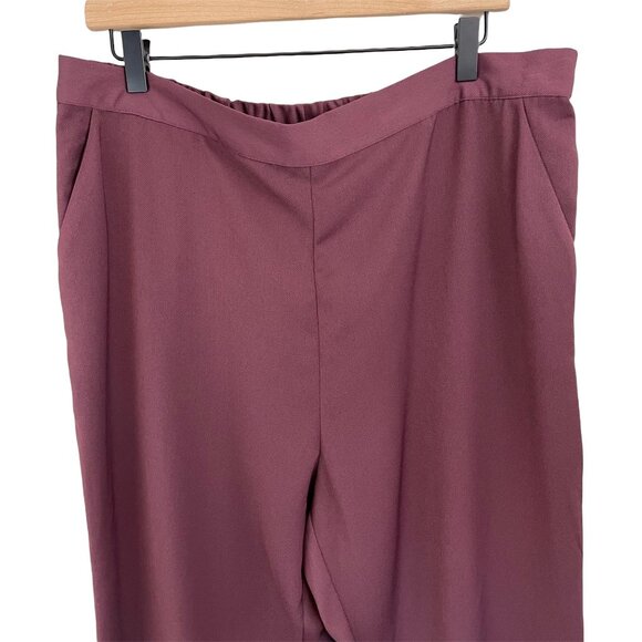 14th and Union burgundy sass elastic back soft straight leg pants extra large - Picture 6 of 12